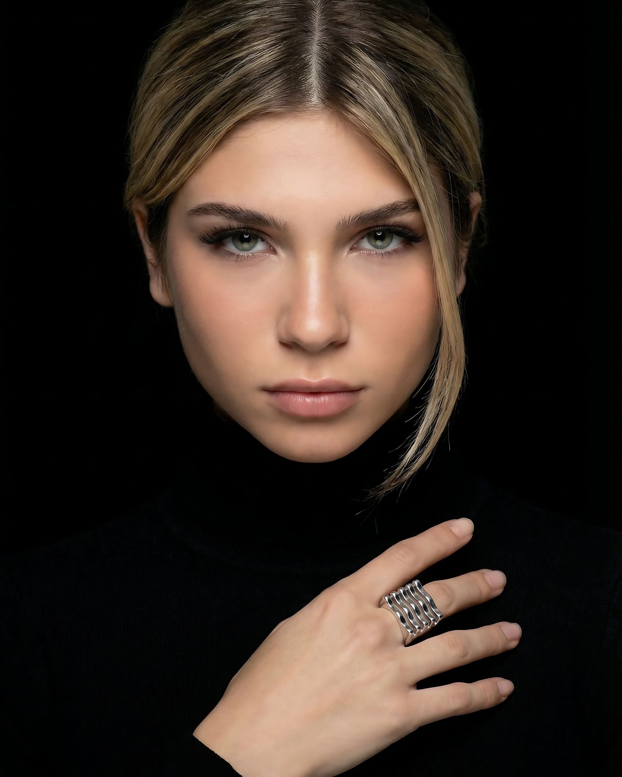 Wave Stack Statement Ring, Architectural Jewelry