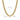 Gold chain necklace with curb link design and measurement annotations displayed on a white background.