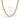 Gold chain necklace with dense small link design and measurement annotations displayed on a white background.