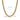 Gold chain necklace with measurements on a white background