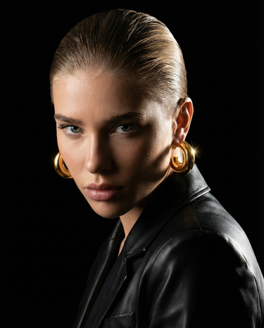 Chunky Ball Hoop Earrings, Stainless Steel