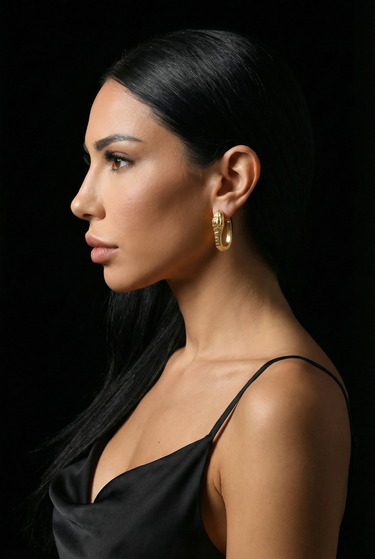 Serpent Cobra Hoop Earrings, Stainless Steel