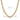 Gold chain necklace with rectangular double links and measurements on a white background